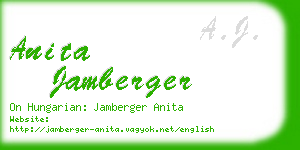 anita jamberger business card